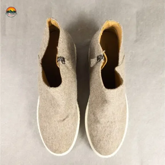 Aerosoles Zirah Ankle Booties Taupe Side Zipper Round Toe Wedge Women's Size 11M - Picture 6 of 13